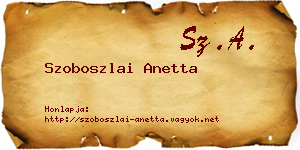 Szoboszlai Anetta névjegykártya